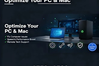 optimize your PC, fix computer issues, and provide remote mac tech support