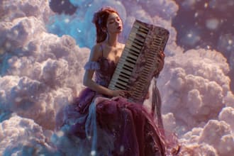 draw a dreamy surreal or fantasy music cover