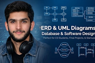 design erd, uml, and database diagrams for your project
