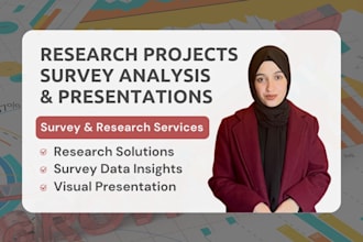 do research projects, data surveys, and presentations