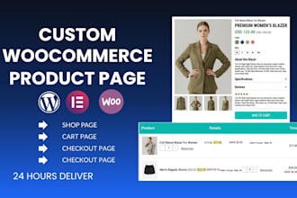 create a custom woocommerce single product page