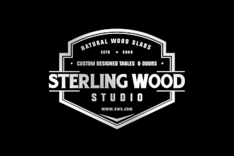 design professional logo for a wood with luxury of silver