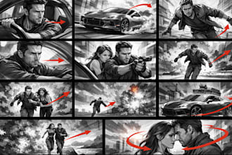 be your professional storyboard artist and draw rough clear storyboards for you
