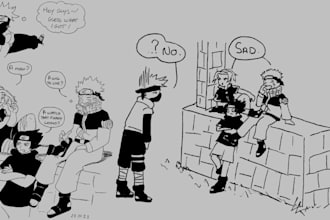 draw custom manga comic page, anime art and webtoon illustration commission