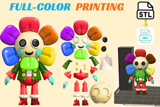 color 3d model convert 2d to 3d stl or 3mf, repair split stl for printing