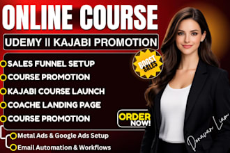 do online course promotion, kajabi course launching, udemy course promotion