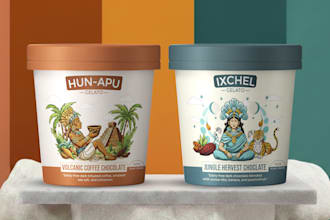 design premium ice cream packaging box or tub label