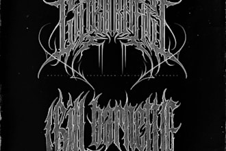create a metal logo using ink and traditional techniques