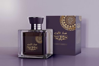 premium perfume box packaging and label design