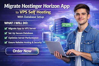 migrate hostinger horizon app to vps self hosting with database setup