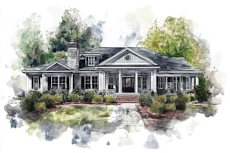 paint watercolor house portrait