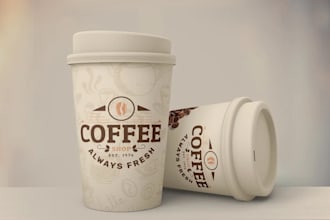 do premium quality paper cup and mug design