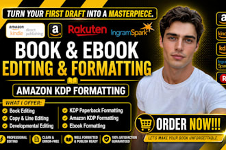 book editing and formatting, kdp paperback formatting and developmental editing