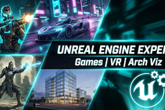 build unreal engine 5 games VR experiences and 3d worlds