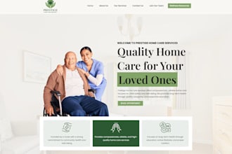 design non medical home care business website for healthcare booking