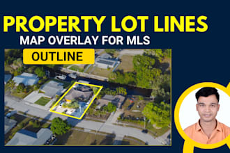 draw real estate property lot lines and map overlay for mls listings