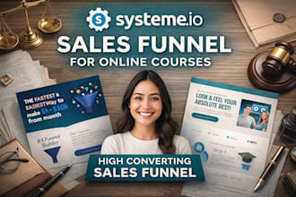 build systeme io sales funnel, online course funnel, systeme io landing pages