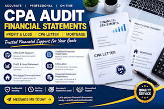 cpa audit, certified financial statement, profit and loss, cpa letter, mortage
