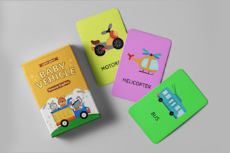 design kids educational flash cards and learning cards