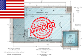 draw, review, stamp swimming pool site plan, pool permit design for city permit