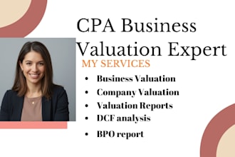 do business valuation, company valuation and valuation equity as CPA