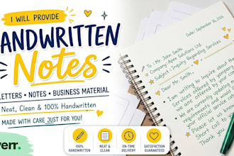 provide professional and neat handwriting services