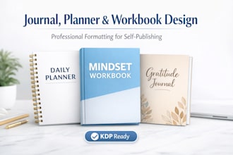 design and format journals, planners, and workbooks for self publishing