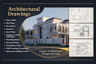 create architectural house plan and construction drawings