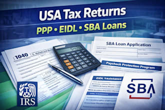provide you USA tax returns eidl ppp sba loan services