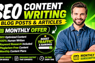 seo article writing, blog post writing or content writing