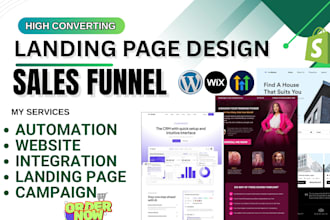 clickfunnels ghl  sales funnel, wix online course website, shopify landing page