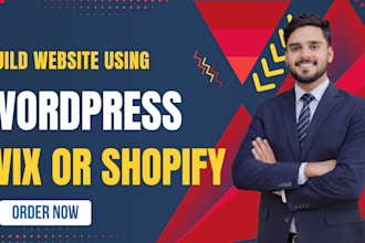 build recipe, chauffeur or ecommerce website on wordpress, shopify or wix