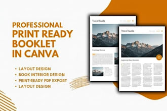 editable canva print ready booklet, manual design canva product catalog