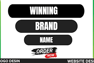 create winning business name and slogan logo design brand name and web design