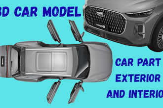 create realistic 3d car models, rc chassis design and car rendering and interior