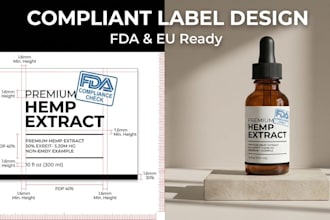 design an fda compliant supplement, cbd, or cosmetic label