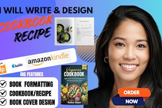 design and format cookbook writer,recipe ebook,cookbook design,meal plan,