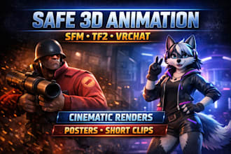 create professional sfm, tf2, or vrchat 3d animations and cinematic renders