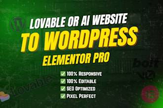 convert lovable ai or bolt design to wordpress elementor pro