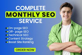 monthly SEO service website audit on page off page backlinks technical ai local