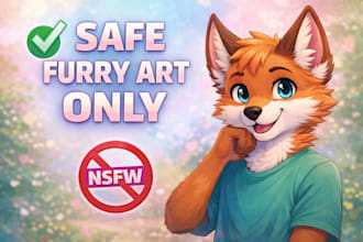 draw custom sfw furry art and anthro character illustrations