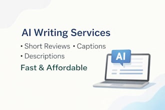write short reviews captions and simple descriptions using ai