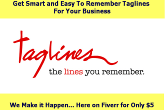 write 5 unique taglines or business names or book titles