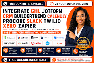 integrate ghl jotform crm buildertrend calendly procore slack twilio xero zapier