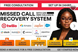 build missed call recovery system with SMS callback using twilio airtable zapier