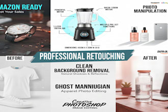 amazon product image editing and product photography editing background removal