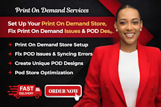 set up your print on demand store, fix print on demand issue, pod designs