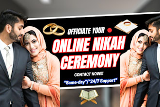 officiate your islamic nikah ceremony and provide certificate, wali, 2 witnesses