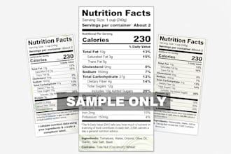 design fda compliant nutrition facts labels