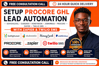 setup procore ghl slack dubsado honeybook jobnimbus buildertrend zapier twilio